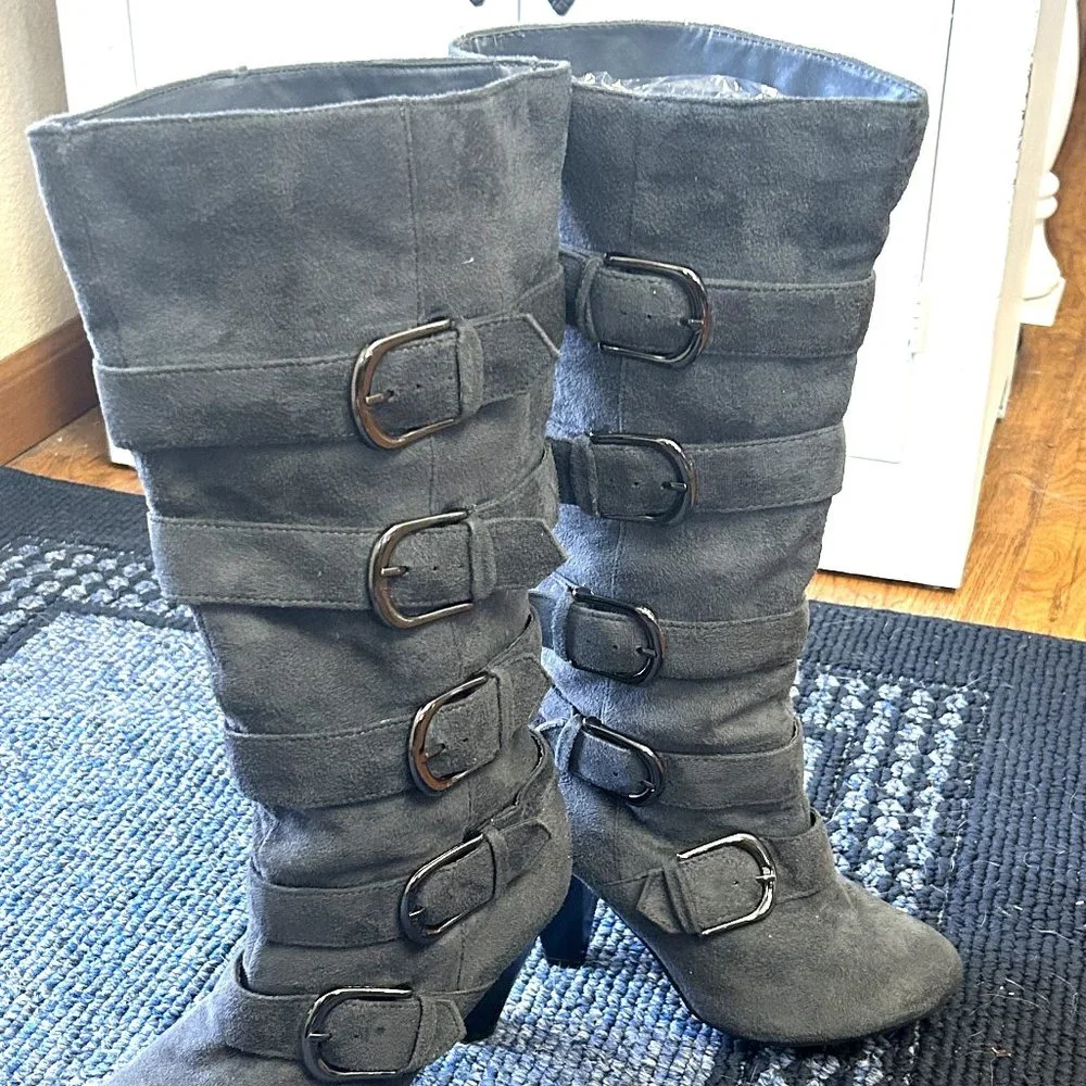 Suede Knee High Boots - Picture 1 of 7
